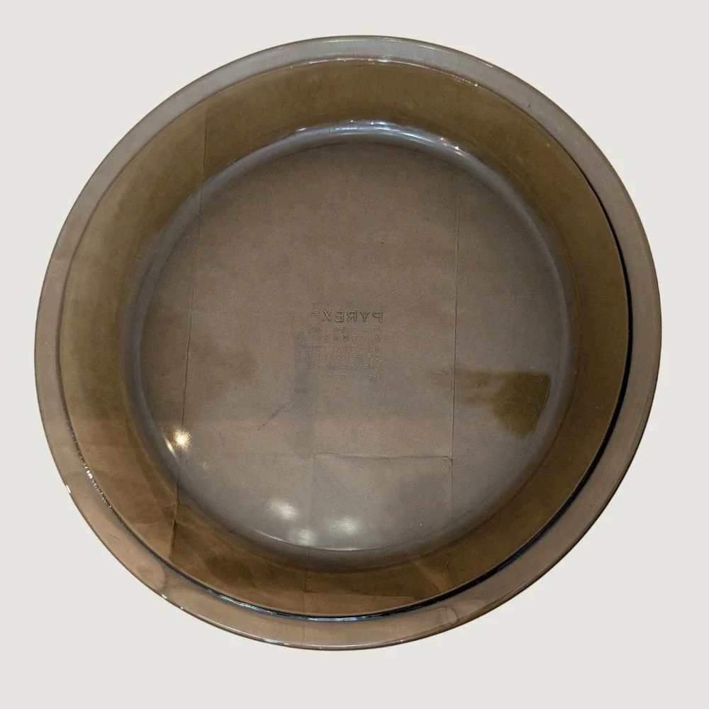 Pyrex #209 9 inch Smoke‎ Amber Brown Glass Pie Plate Dish Vintage